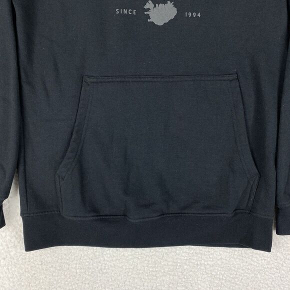 ZO•ON Iceland Hoodie Mens Size XXS Black Grey Hooded Sweatshirt Kangaroo Pocket - Picture 3 of 14